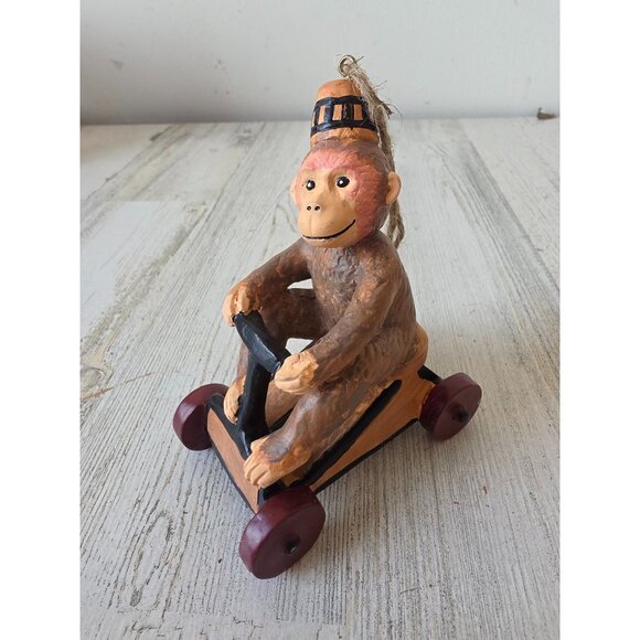 Cb monkey chimp cart ornament circus unique Xmas tree - Picture 1 of 8